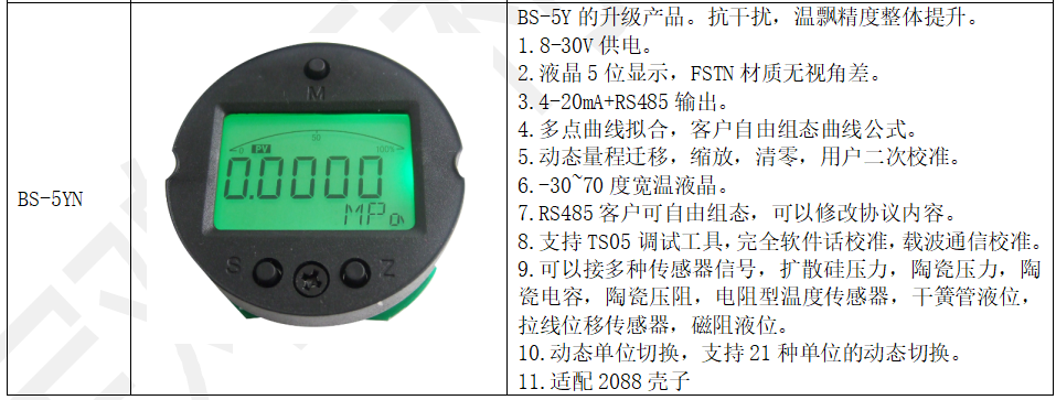 特價(jià)BS-5YN型4-20mA+RS485智能板卡調(diào)試說明